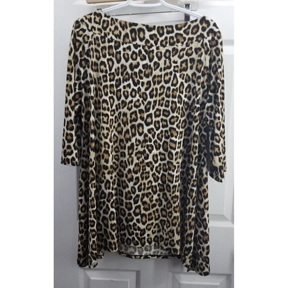 Chicos Animal Print Tunic Top 3/4 Sleeve. Size 2 - Picture 2 of 6